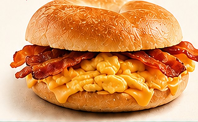 Bacon, egg and cheese breakfast sandwich on a Kaiser roll
